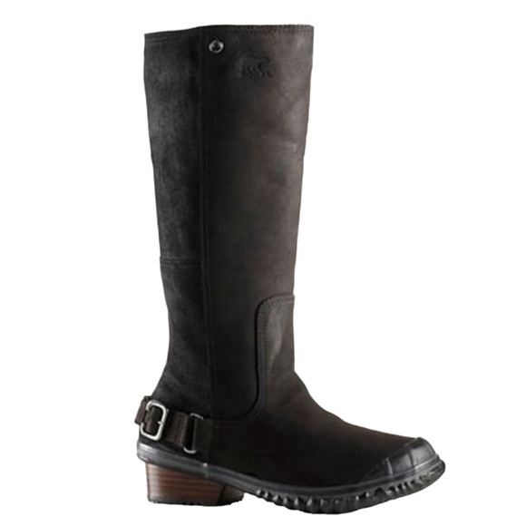 SOREL Black Western Style Leather Slim Boot SZ 6.5 - Picture 1 of 16